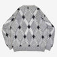 MEN'S VINTAGE 1980S STRUCTURED PATTERNED KNITTED JUMPER - X-LARGE