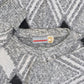 MEN'S VINTAGE 1980S STRUCTURED PATTERNED KNITTED JUMPER - X-LARGE