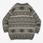 WOMEN'S VINTAGE 1980S PATTERNED KNITTED JUMPER - LARGE