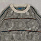 MEN'S VINTAGE 1980S PATTERNED KNITTED JUMPER - LARGE