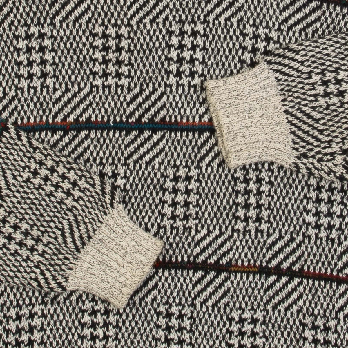 MEN'S VINTAGE 1980S PATTERNED KNITTED JUMPER - LARGE