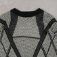 MEN'S VINTAGE 1990S PATTERNED LEATHER PATCH KNITTED JUMPER - X-LARGE