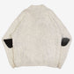 MEN'S VINTAGE CHAPS QUARTER BUTTONED ELBOW PATCH KNITTED JUMPER - LARGE