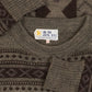 MEN'S VINTAGE 1980S FELT PATCH PATTERNED KNITTE JUMPER - MEDIUM
