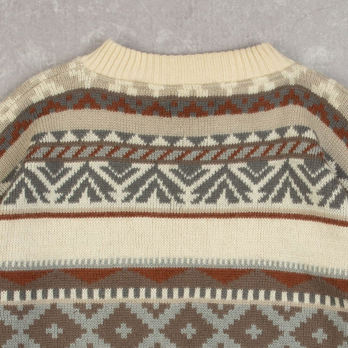 MEN'S VINTAGE 1990S PATTERNED KNITTED JUMPER - MEDIUM