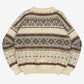 MEN'S VINTAGE 1990S PATTERNED KNITTED JUMPER - MEDIUM