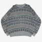 MEN'S VINTAGE 1990S PATTERNED KNITTED JUMPER - X-LARGE