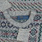MEN'S VINTAGE 1990S PATTERNED KNITTED JUMPER - X-LARGE