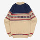 MEN'S VINTAGE 1990S PATTERNED KNITTED JUMPER - SMALL