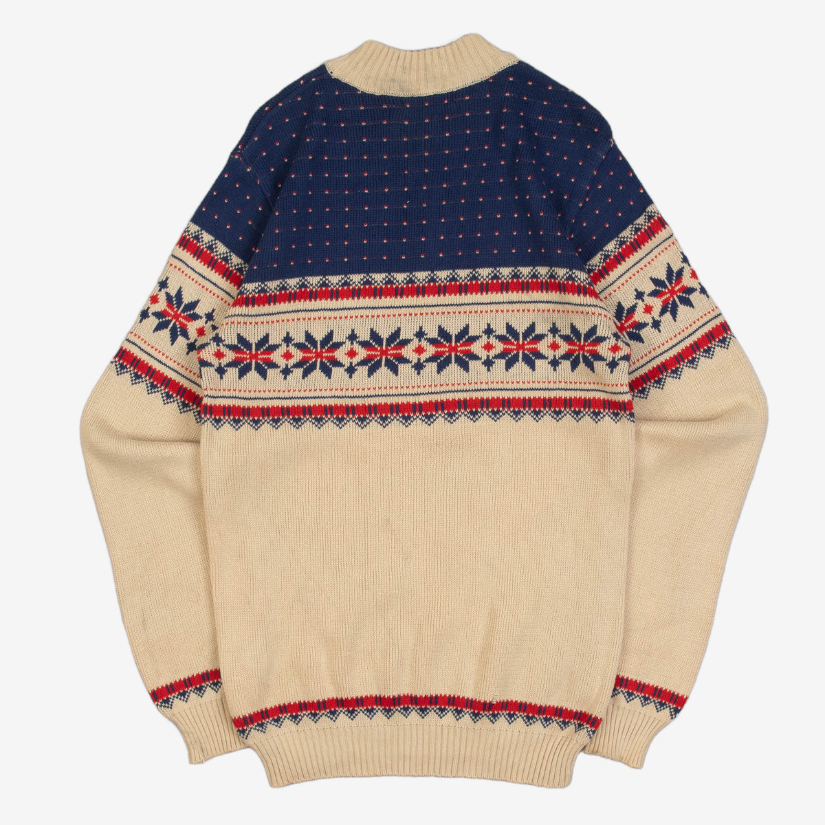 MEN'S VINTAGE 1990S PATTERNED KNITTED JUMPER - SMALL