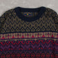 MEN'S VINTAGE 1990S PATTERNED KNITTED JUMPER - X-LARGE