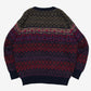 MEN'S VINTAGE 1990S PATTERNED KNITTED JUMPER - X-LARGE