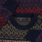 MEN'S VINTAGE 1990S PATTERNED KNITTED JUMPER - X-LARGE