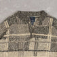 MEN'S VINTAGE 1990S QUARTER BUTTONED CHECKED KNITTED JUMPER - MEDIUM