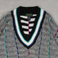 MEN'S VINTAGE 1990S STRIPED PATTERNED KNITTED JUMPER - X-LARGE
