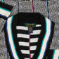 MEN'S VINTAGE 1990S STRIPED PATTERNED KNITTED JUMPER - X-LARGE