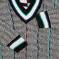 MEN'S VINTAGE 1990S STRIPED PATTERNED KNITTED JUMPER - X-LARGE