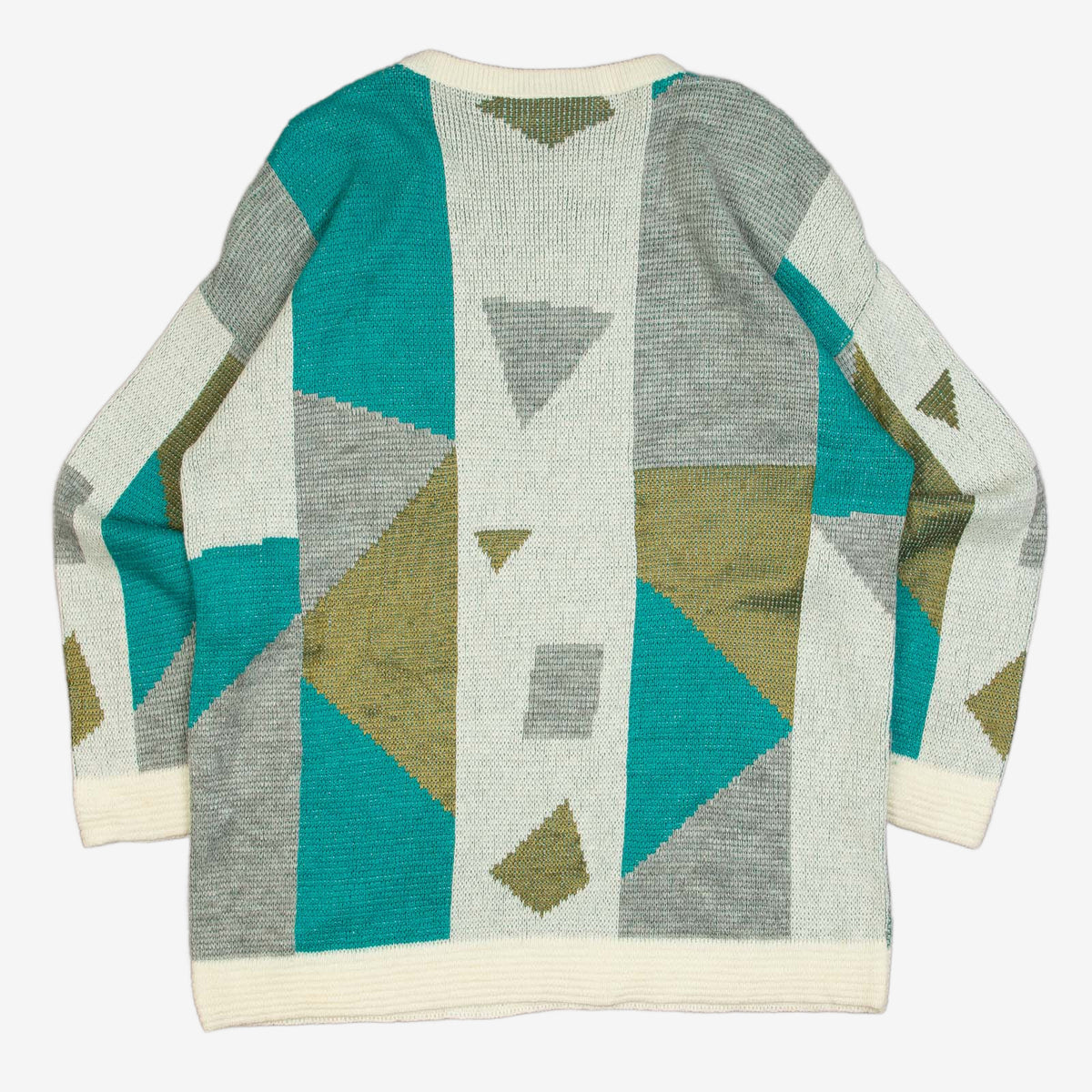 WOMEN'S VINTAGE 1980S PATTERNED KNITTED JUMPER - 14