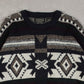MEN'S VINTAGE 1990S PATTERNED KNITTED JUMPER - LARGE