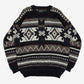 MEN'S VINTAGE 1990S PATTERNED KNITTED JUMPER - LARGE