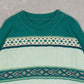 MEN'S VINTAGE 1990S STRUCTURED PATTERNED KNITTED JUMPER - X-LARGE
