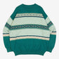 MEN'S VINTAGE 1990S STRUCTURED PATTERNED KNITTED JUMPER - X-LARGE