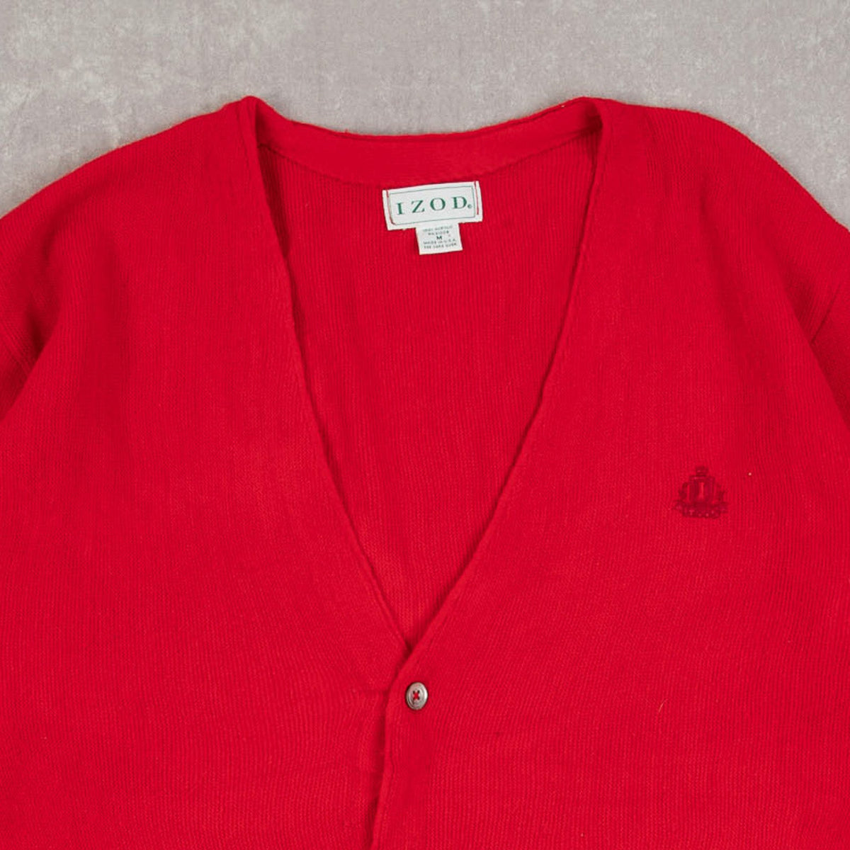 MEN'S VINTAGE 1990S IZOD KNITTED CARDIGAN - MEDIUM