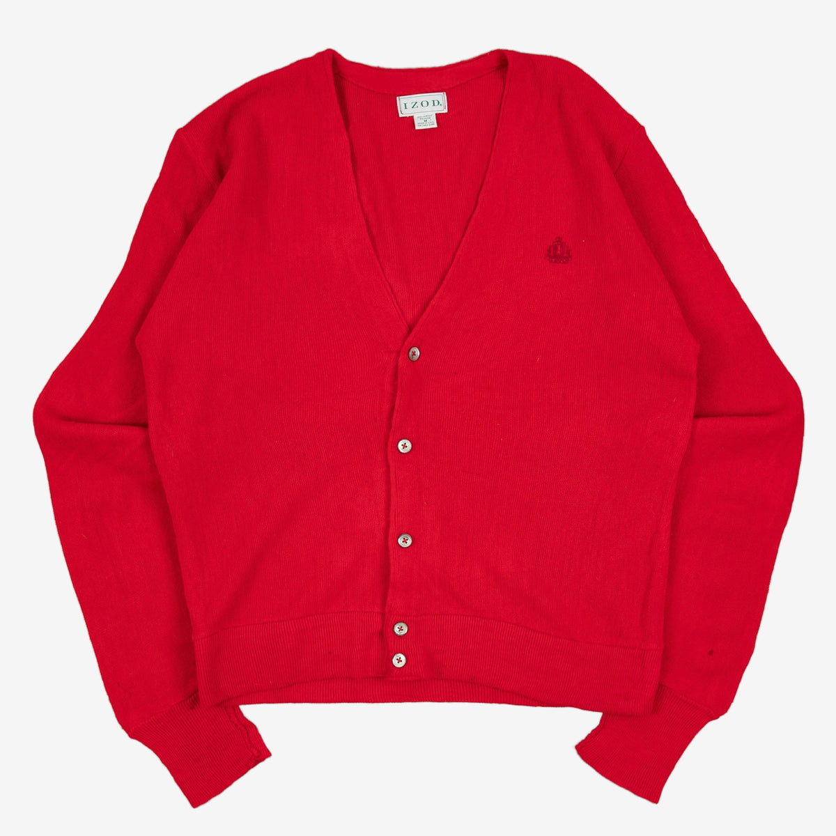 MEN'S VINTAGE 1990S IZOD KNITTED CARDIGAN - MEDIUM