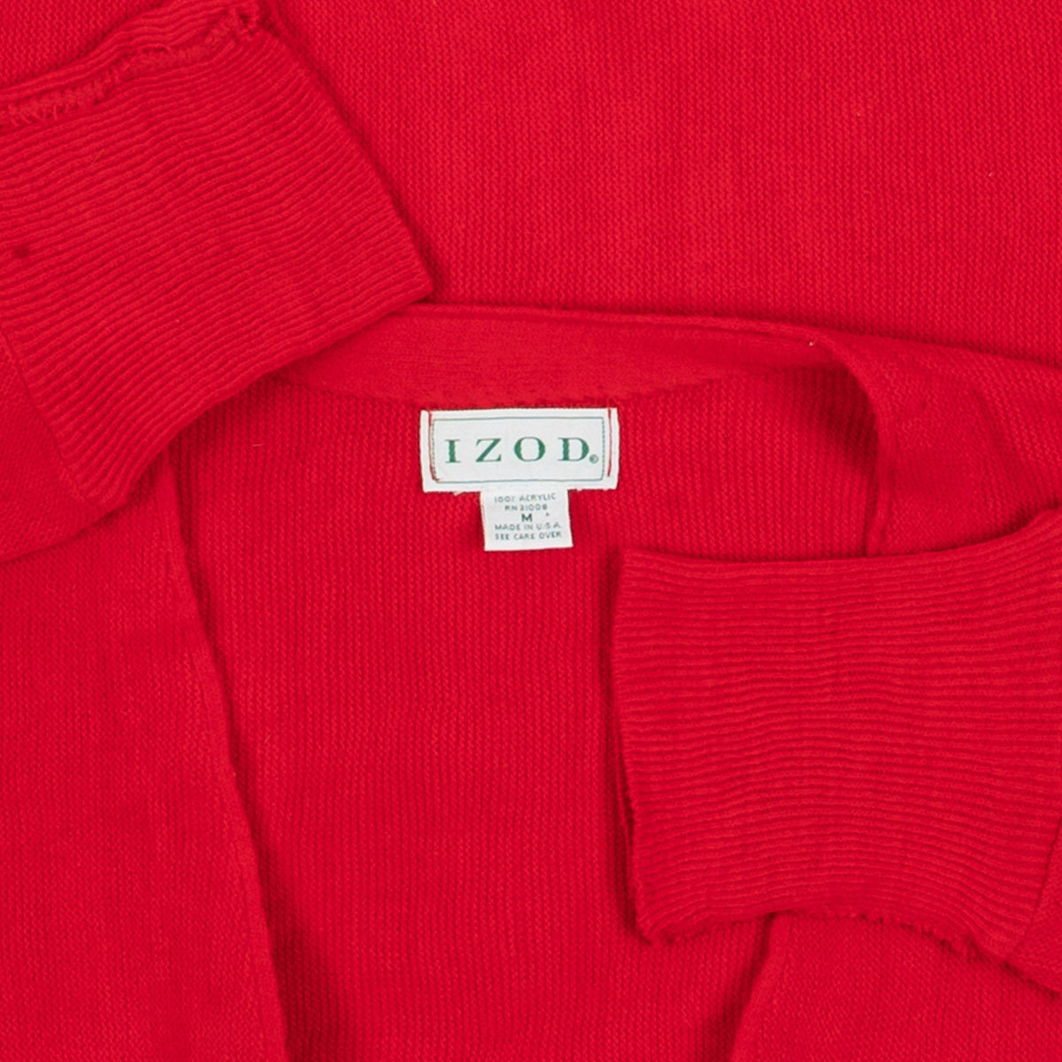 MEN'S VINTAGE 1990S IZOD KNITTED CARDIGAN - MEDIUM