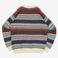 MEN'S VINTAGE 1980S STRUCTURED PATTERNED KNITTED JUMPER - LARGE
