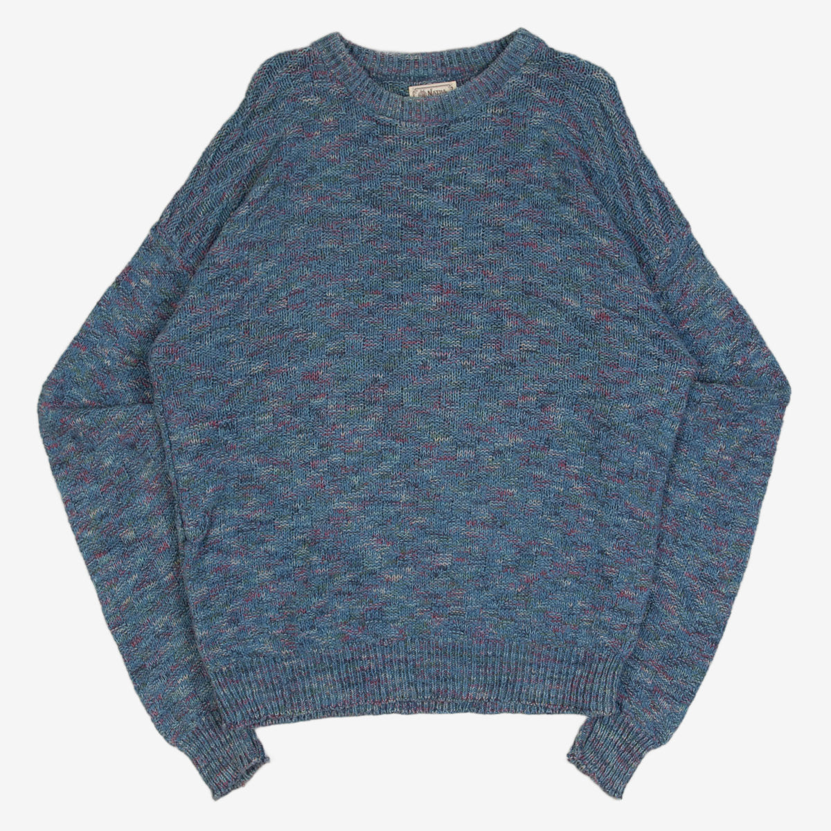 MEN'S VINTAGE 1980S STRUCTURED PATTERNED KNITTED JUMPER - MEDIUM