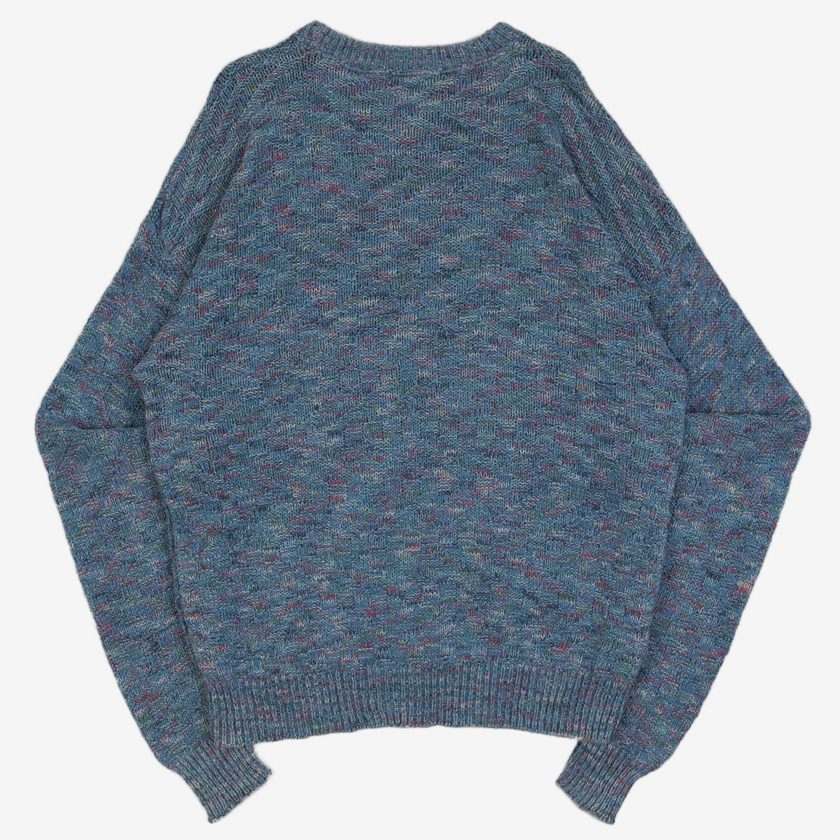 MEN'S VINTAGE 1980S STRUCTURED PATTERNED KNITTED JUMPER - MEDIUM