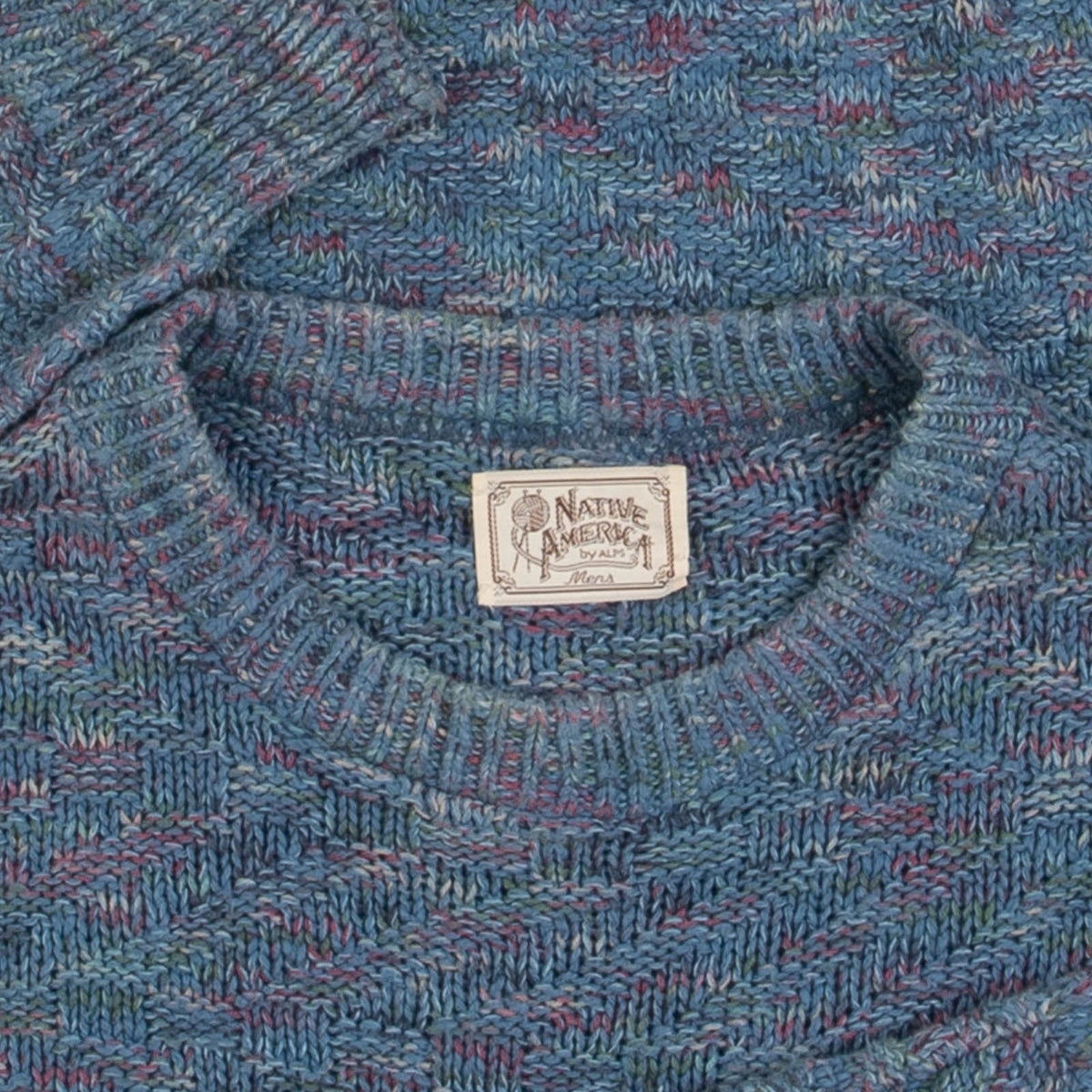 MEN'S VINTAGE 1980S STRUCTURED PATTERNED KNITTED JUMPER - MEDIUM