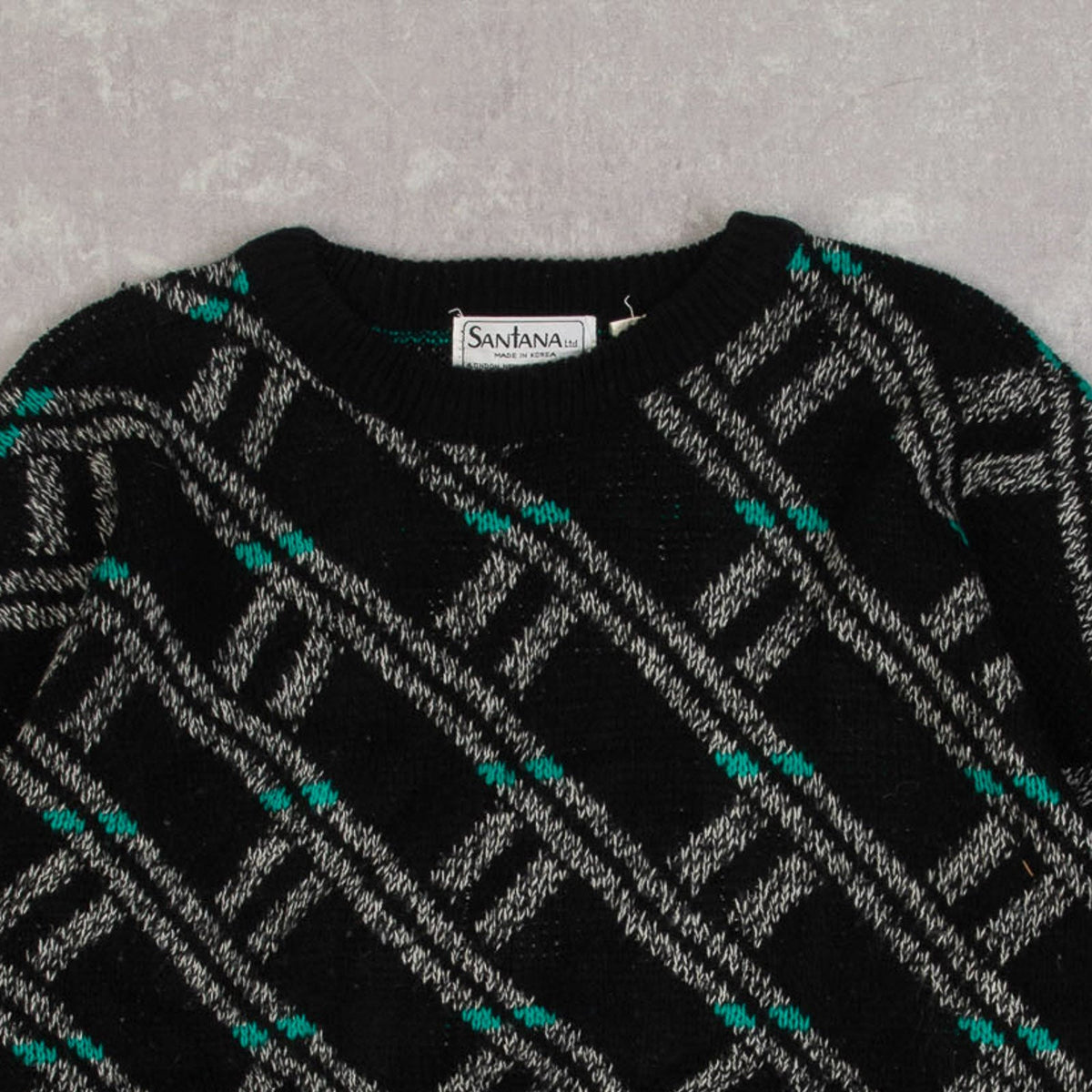 WOMEN'S VINTAGE 1980S PATTERNED KNITTED JUMPER - LARGE