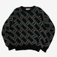 WOMEN'S VINTAGE 1980S PATTERNED KNITTED JUMPER - LARGE