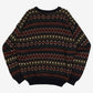 MEN'S VINTAGE 1990S PATTERNED KNITTED JUMPER - LARGE