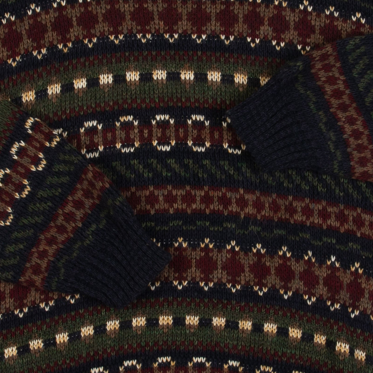 MEN'S VINTAGE 1990S PATTERNED KNITTED JUMPER - LARGE