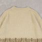 MEN'S VINTAGE 1980S PATTERNED RIBBED KNITTED JUMPER - LARGE
