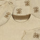 MEN'S VINTAGE 1980S PATTERNED RIBBED KNITTED JUMPER - LARGE