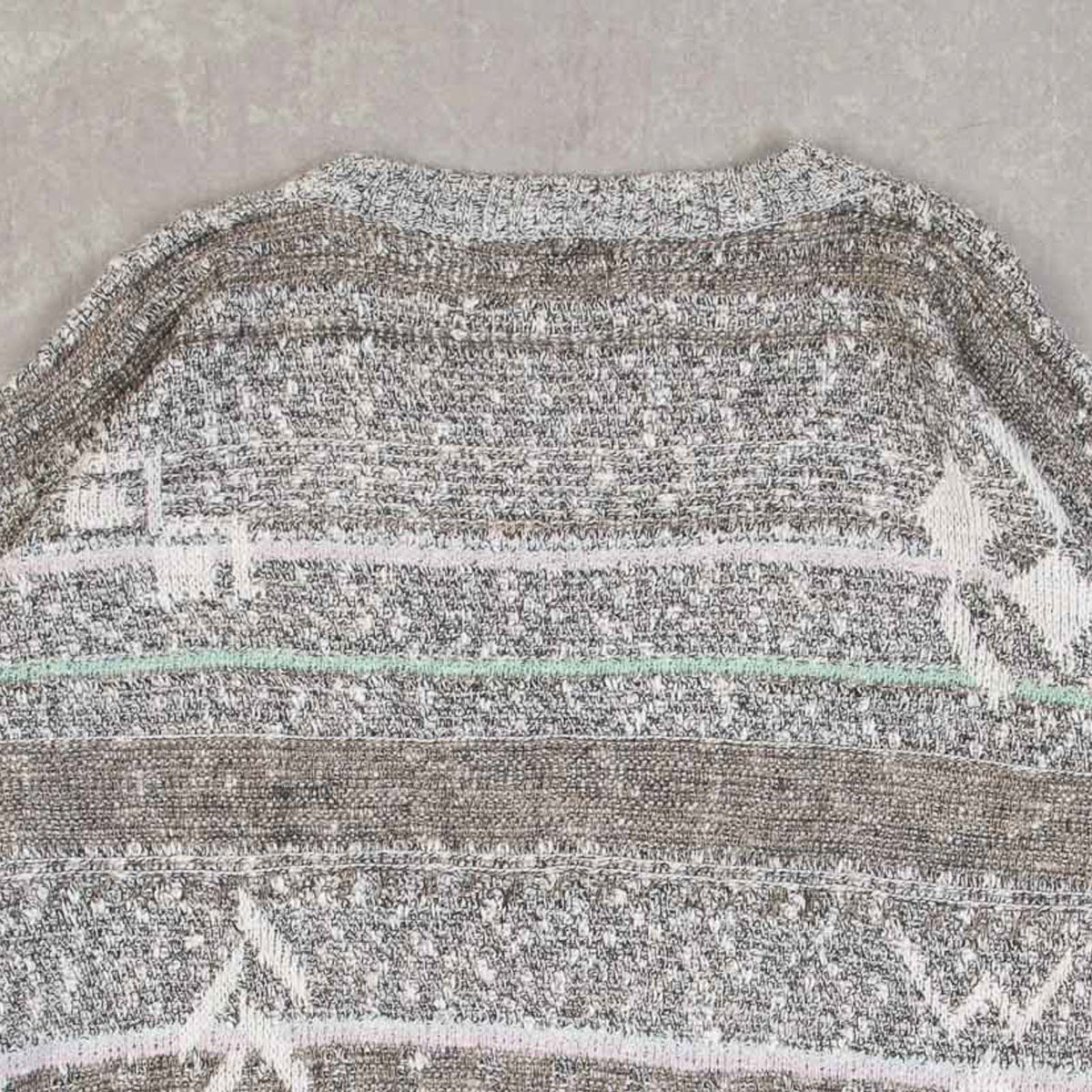 MEN'S VINTAGE 1990S PATTERNED KNITTED JUMPER - MEDIUM