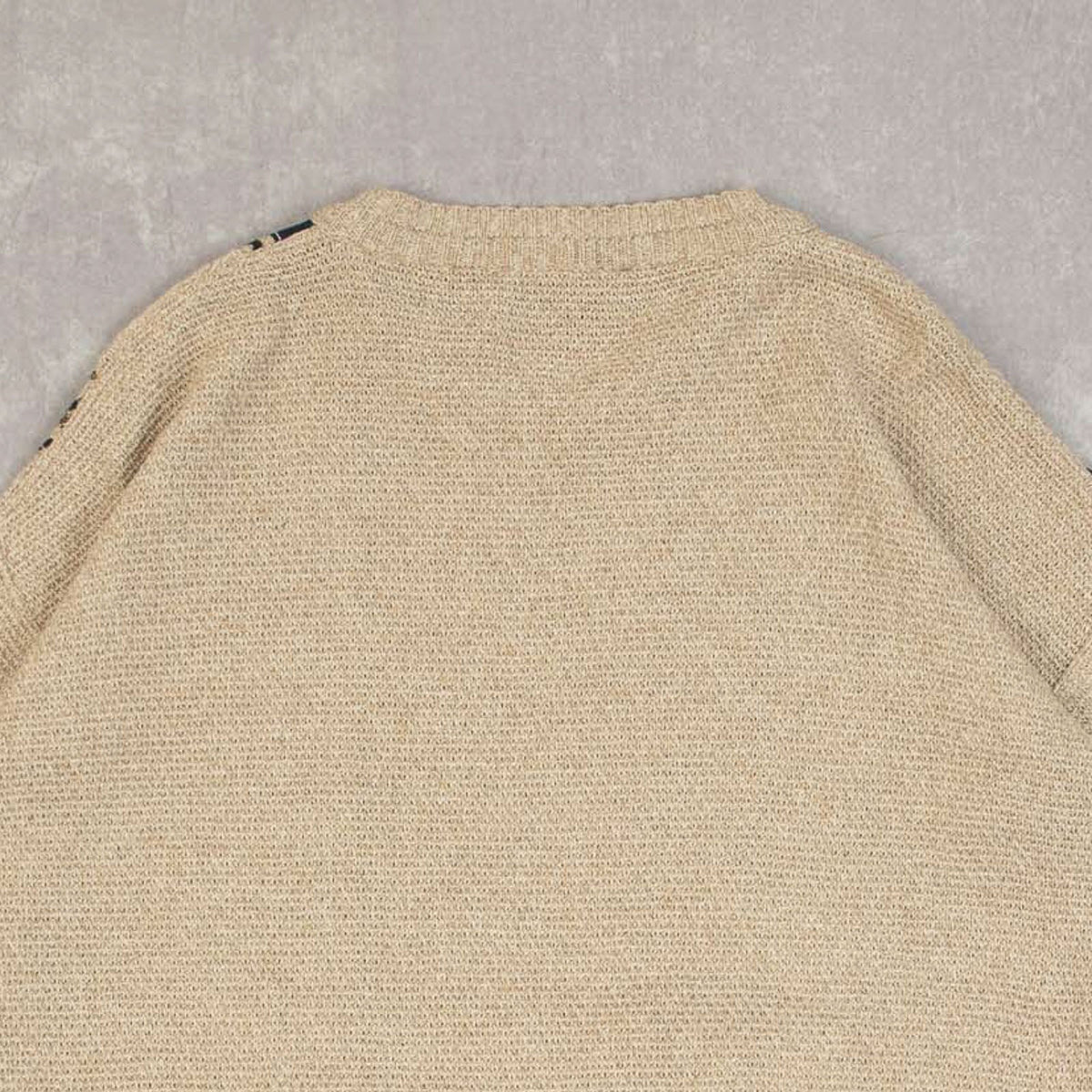 MEN'S VINTAGE 1980S STRUCTURED PATTERNED KNITTED JUMPER - X-LARGE