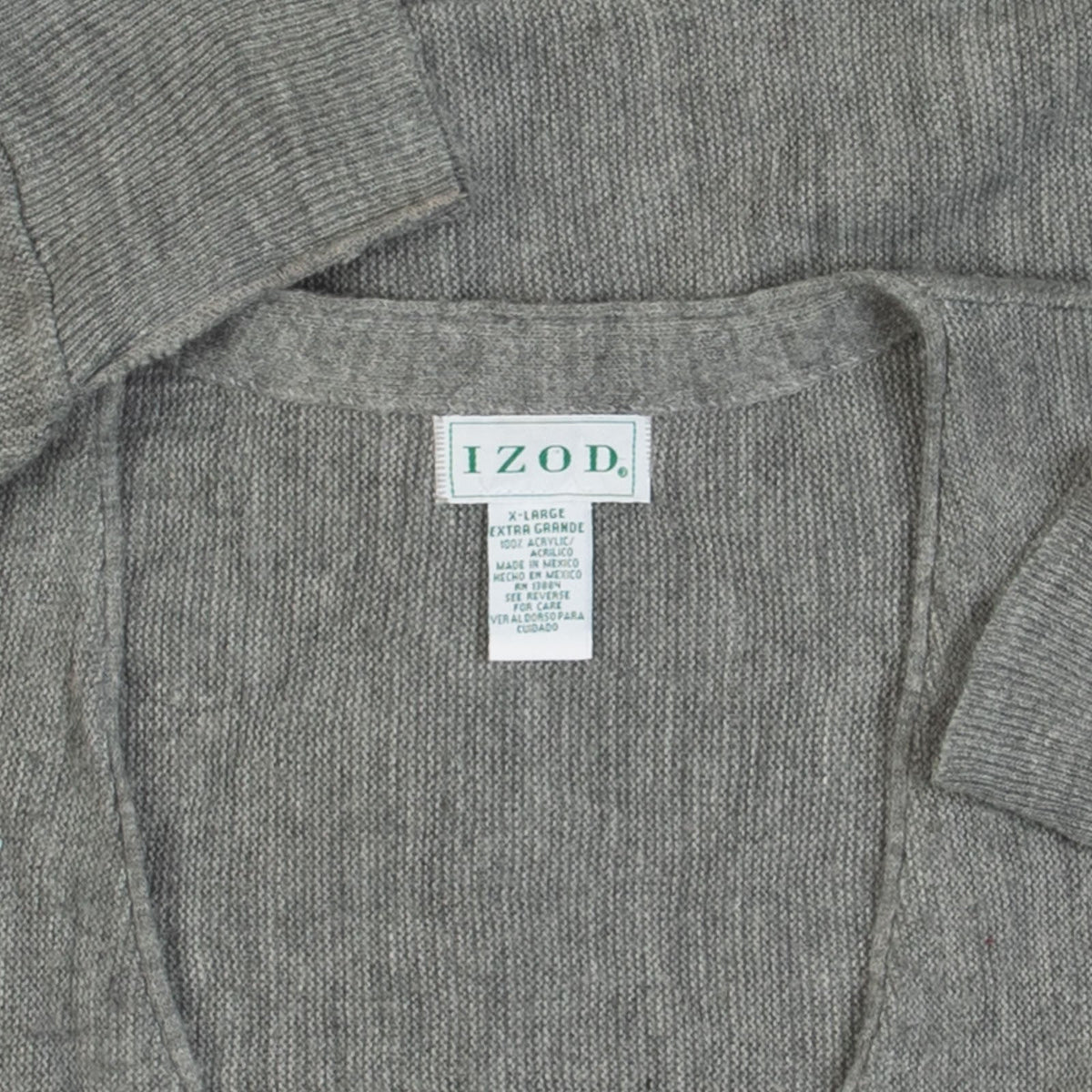 MEN'S VINTAGE 1990S IZOD KNITTED CARDIGAN - X-LARGE