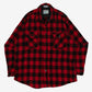 MEN'S VINTAGE 1980S WOOL CHECKED CPO SHIRT - LARGE