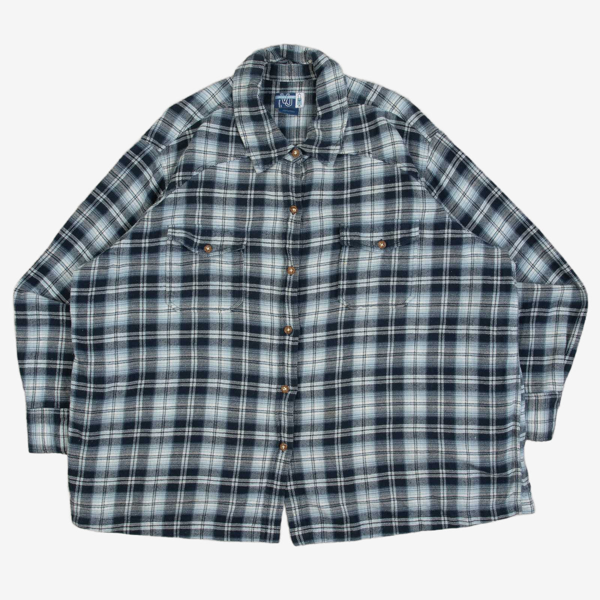 MEN'S VINTAGE 1990S CHECKED WESTERN SHIRT - XX-LARGE