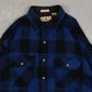 MEN'S VINTAGE 1980S CHECKED WOOL STYLE SHIRT - X-LARGE