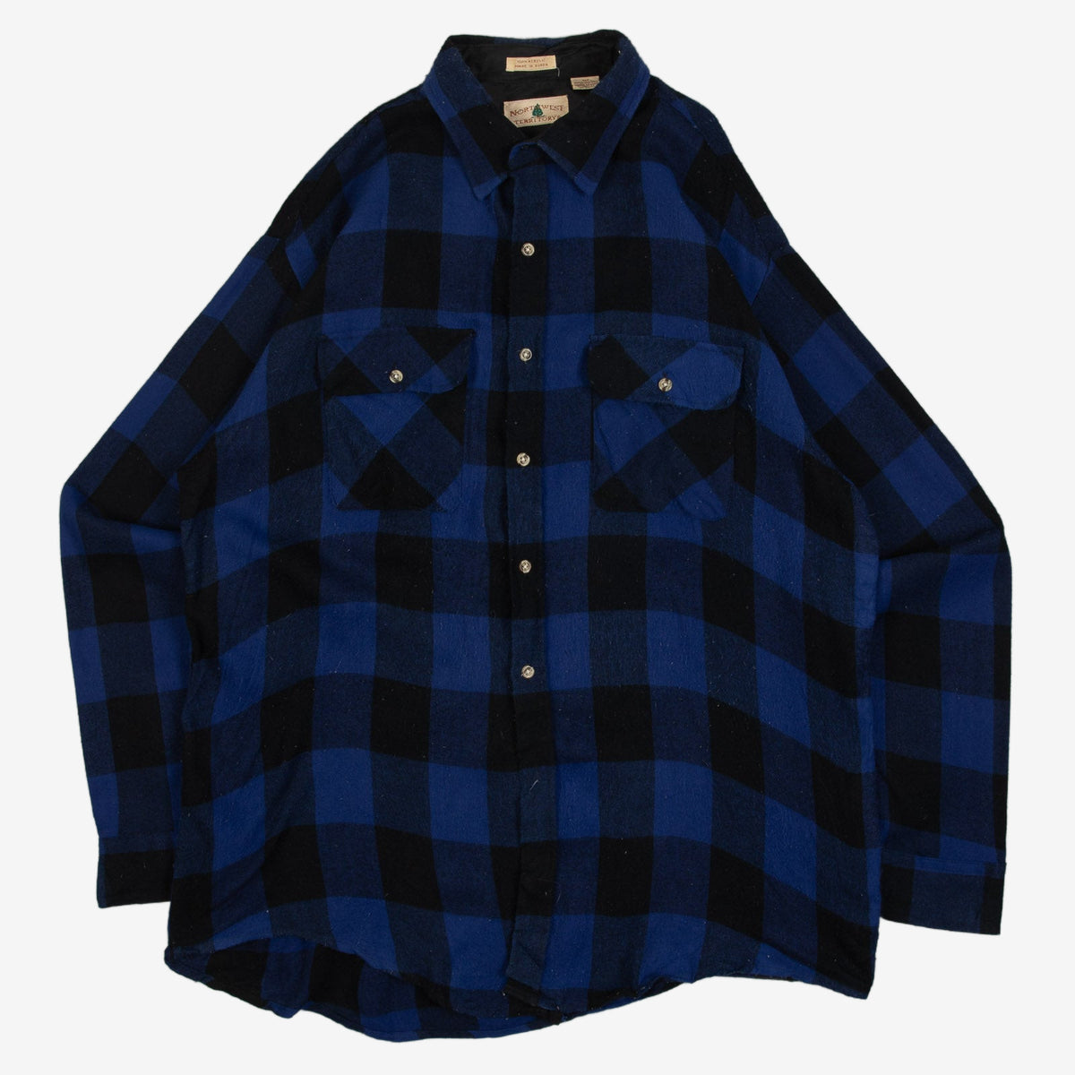 MEN'S VINTAGE 1980S CHECKED WOOL STYLE SHIRT - X-LARGE