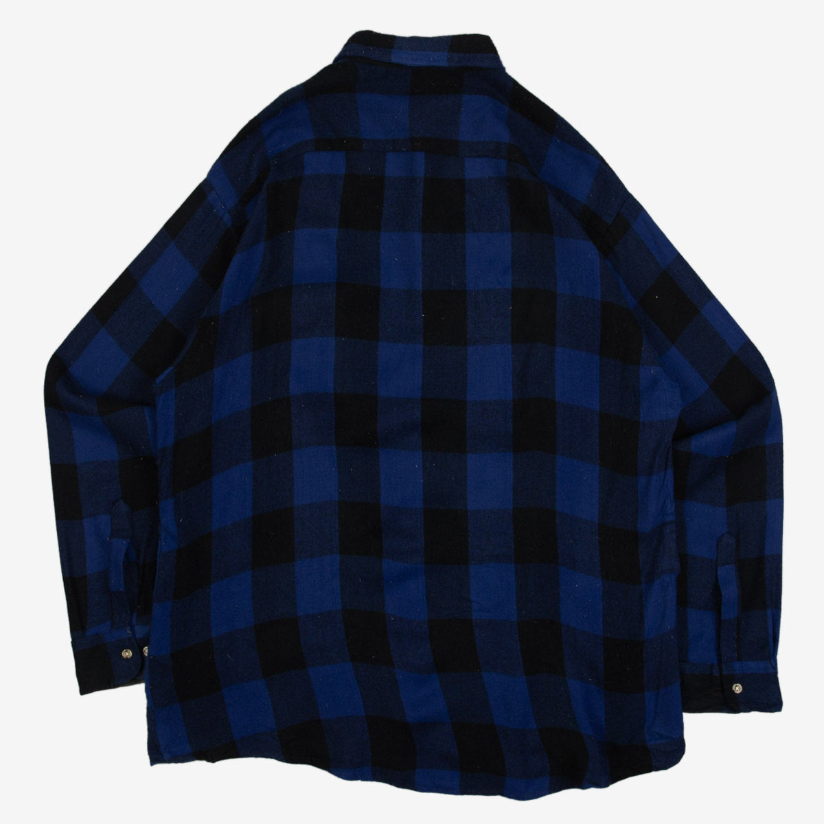 MEN'S VINTAGE 1980S CHECKED WOOL STYLE SHIRT - X-LARGE