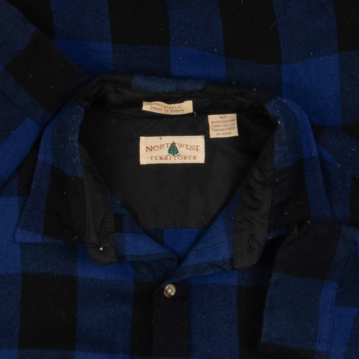 MEN'S VINTAGE 1980S CHECKED WOOL STYLE SHIRT - X-LARGE