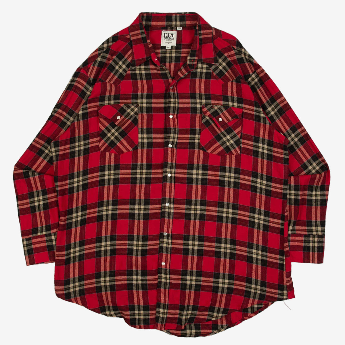 MEN'S VINTAGE 1990S CHECKED LONG SLEEVED SHIRT - XX-LARGE