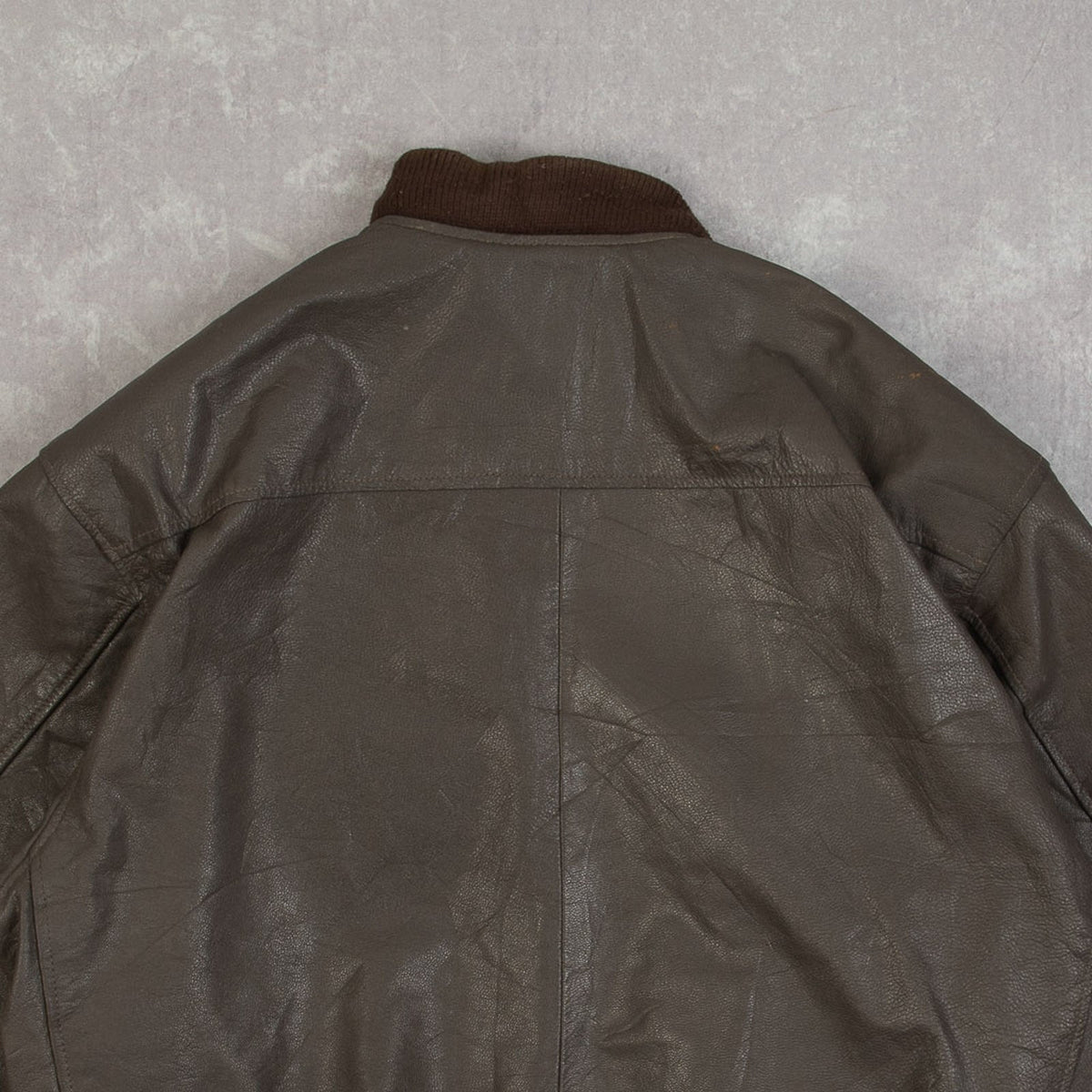 MEN'S VINTAGE 1980S LEATHER BOMBER JACKET - LARGE